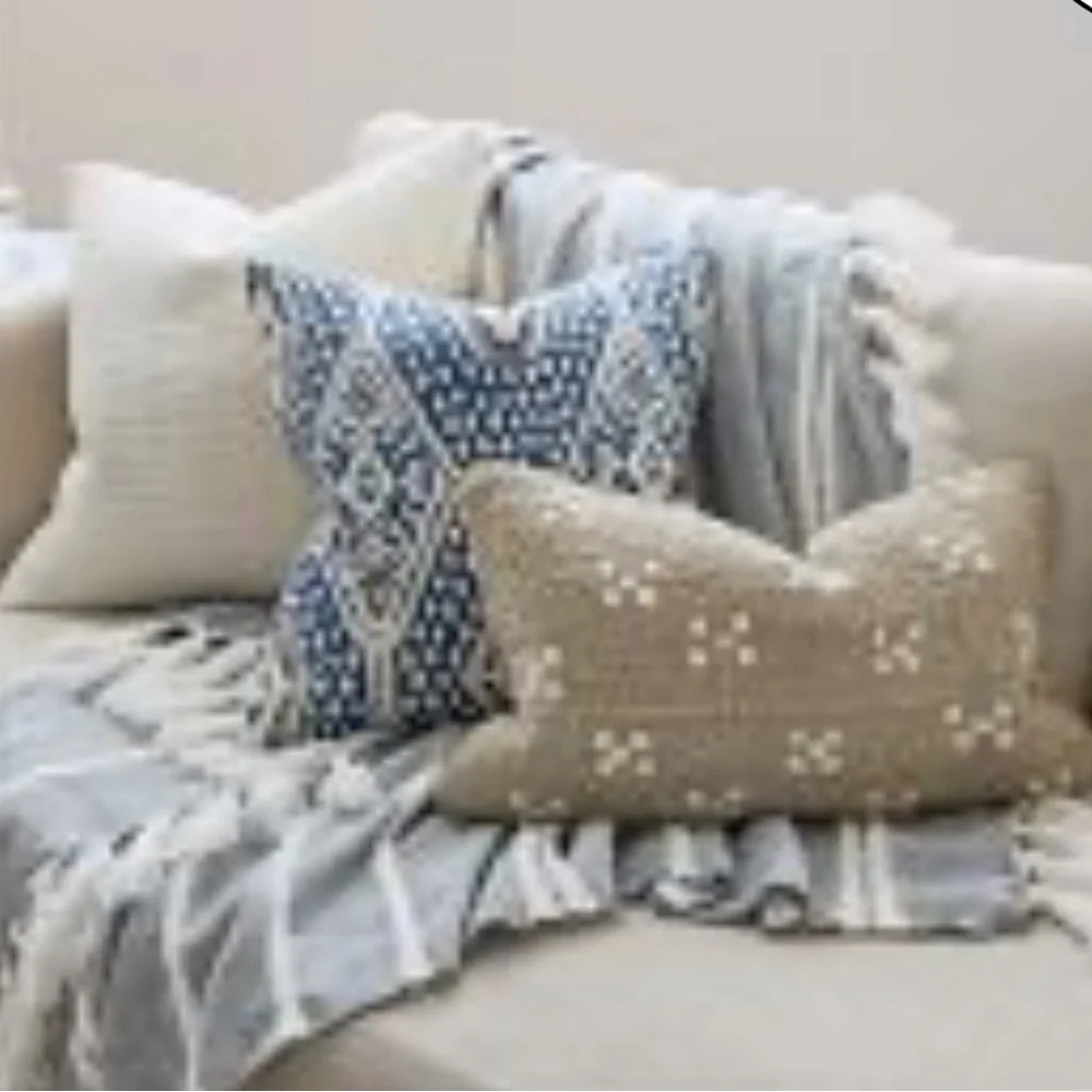 WEST ELM PINWHEEL LINEN PULLOW COVER